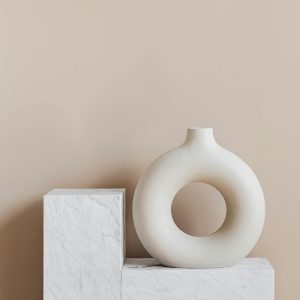 Textured White Vase